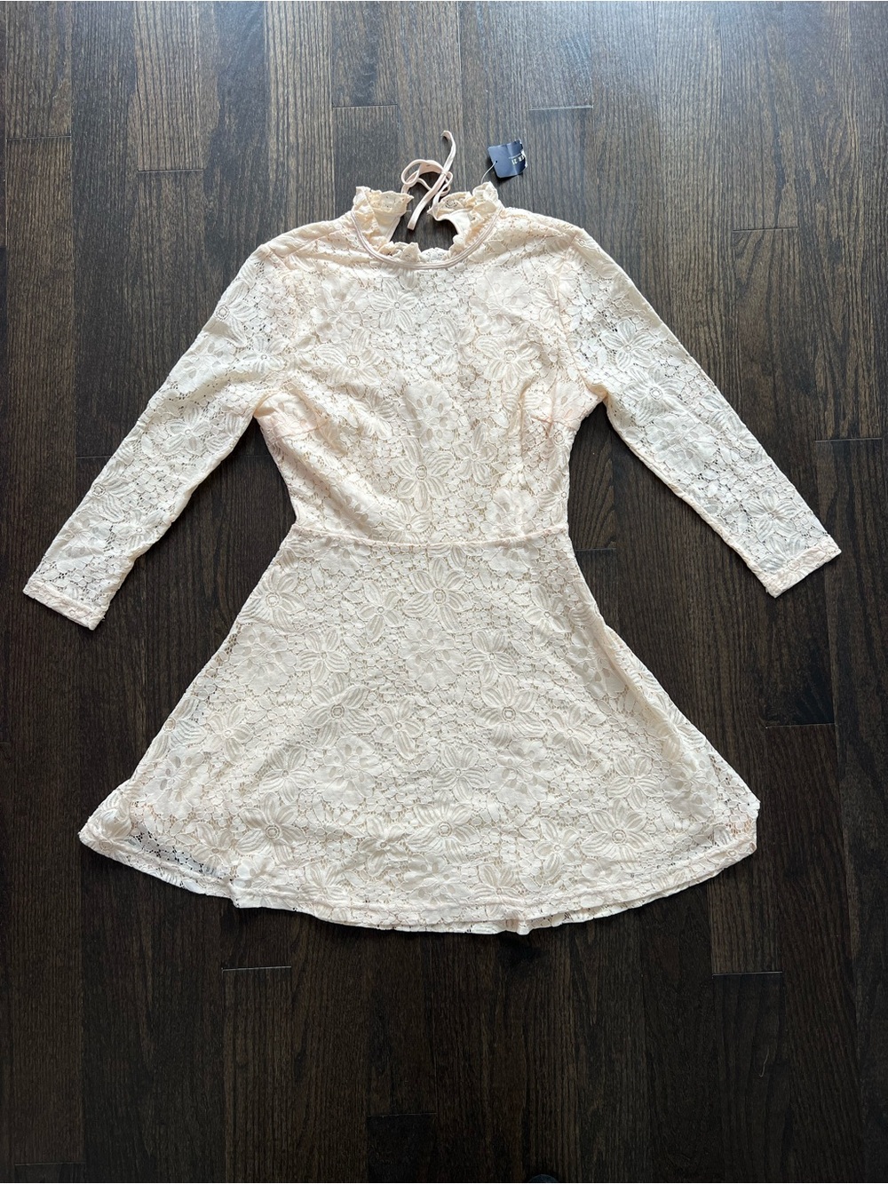 FOREVER 21 Women’s Cream Lace Long-Sleeve Dress, Size S
